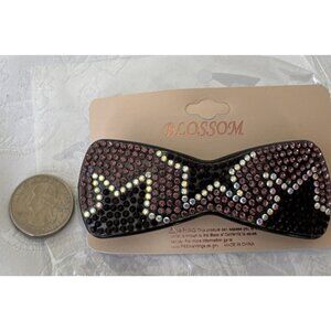 Blossom Beaded Hair Clip Clamp Metal Star Bow Bling Crystal Rhinestone 3.5"